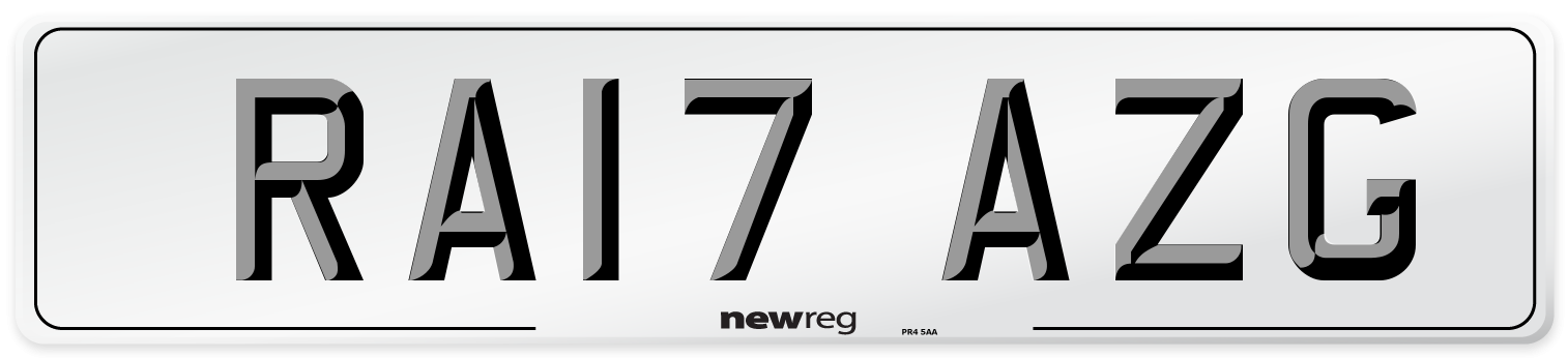 RA17 AZG Number Plate from New Reg